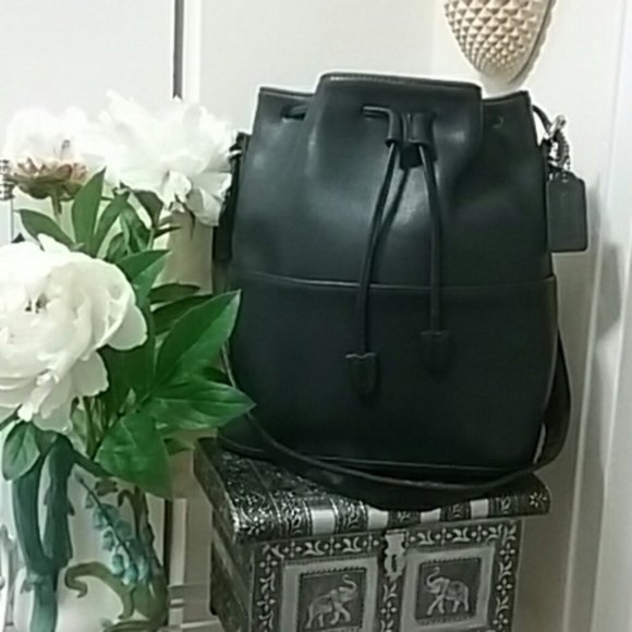 Coach Handbags - Vintage Coach, Blue Equestrian Drawstring USA